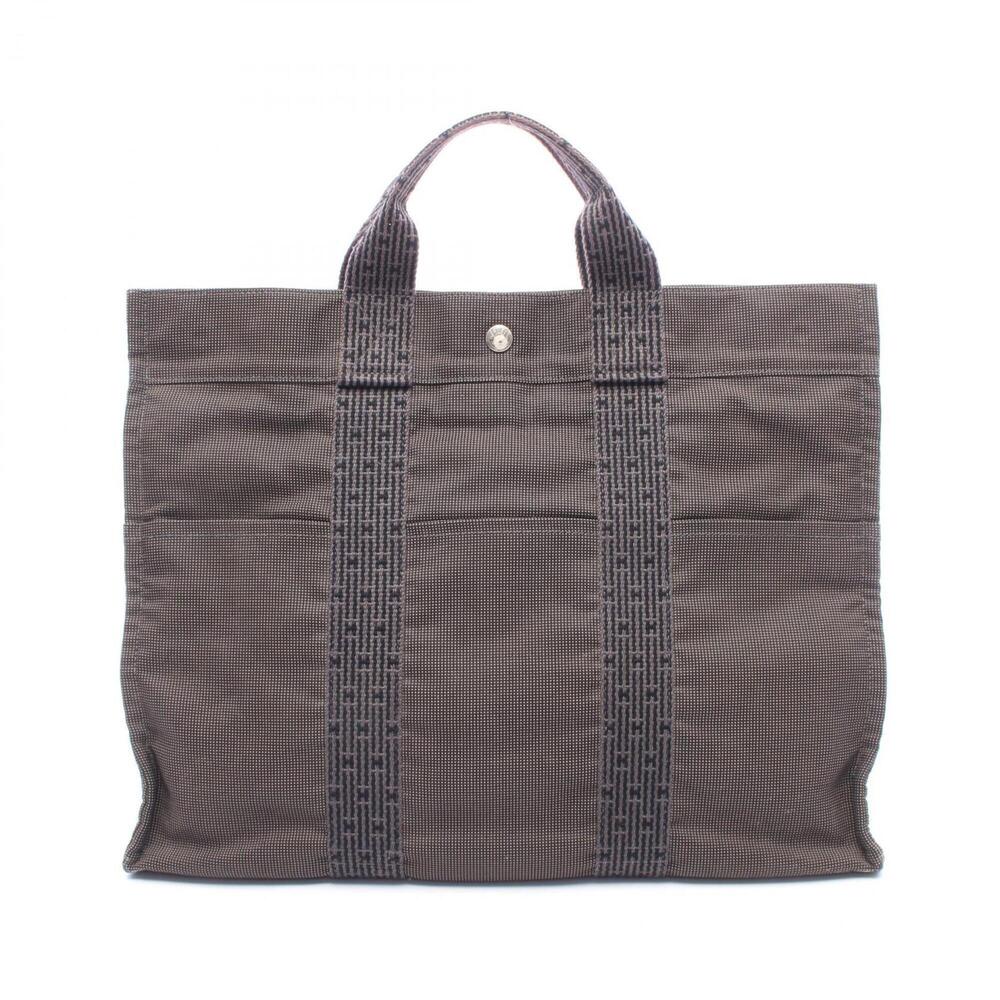 Hermes Herline MM Tote Bag/Handbag, Canvas, Men's/Women's, Gray